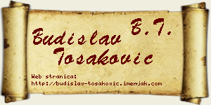 Budislav Tošaković vizit kartica
